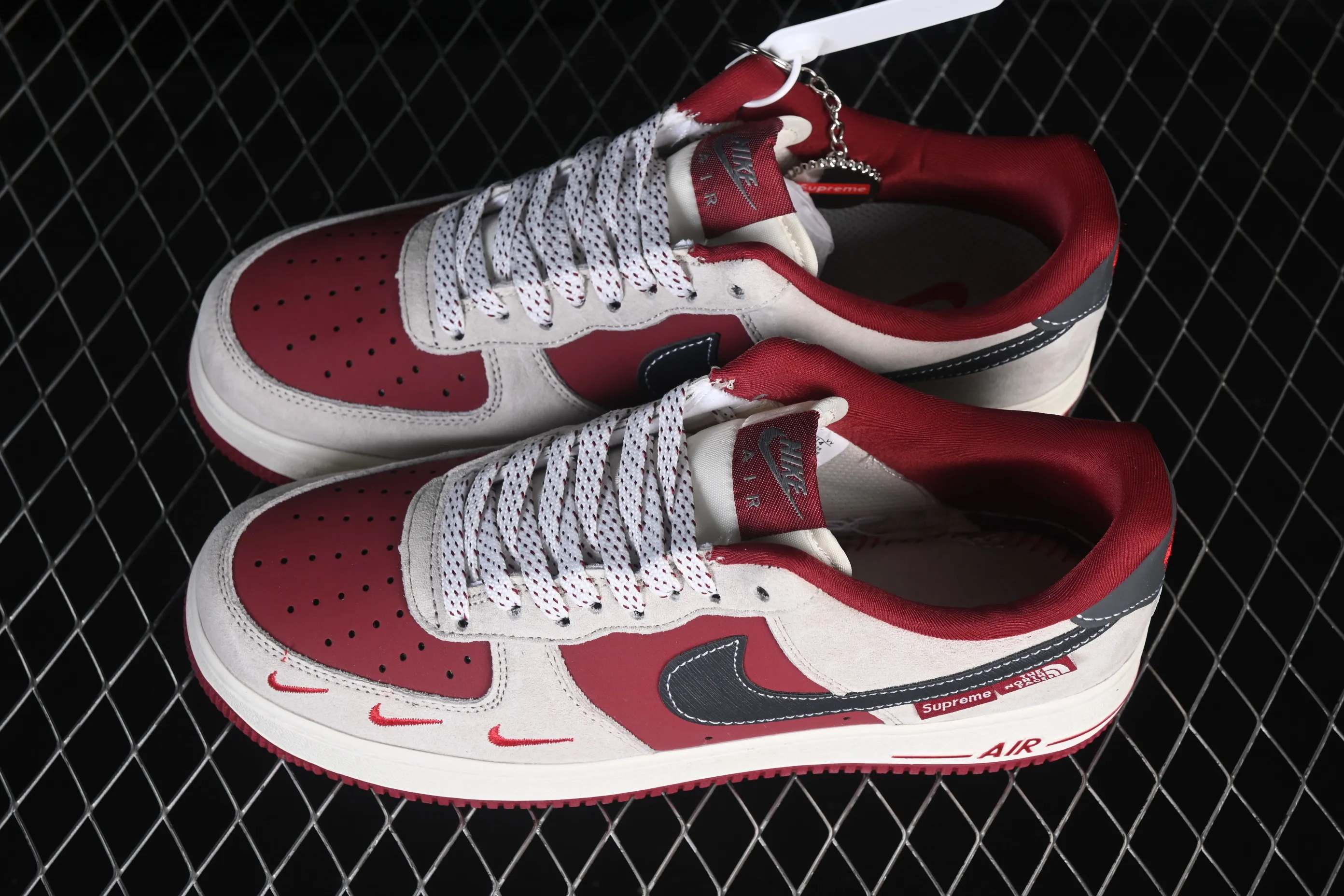 All categories Nk Air Force 1 Air Force series Nk Air Force 1 Low Air Force low-top Nike Air Force 1'07 Low Three-party joint burgundy gray Air Force 1 low-top casual sneakers SY1388-014